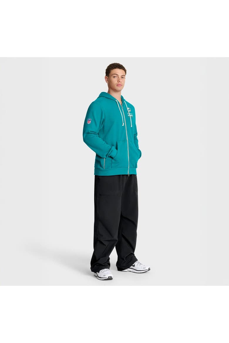 Men's Nike Aqua Miami Dolphins Sideline Standard Issue Utility Player Dri-FIT Full-Zip Hoodie, Alternate, color, Aqua