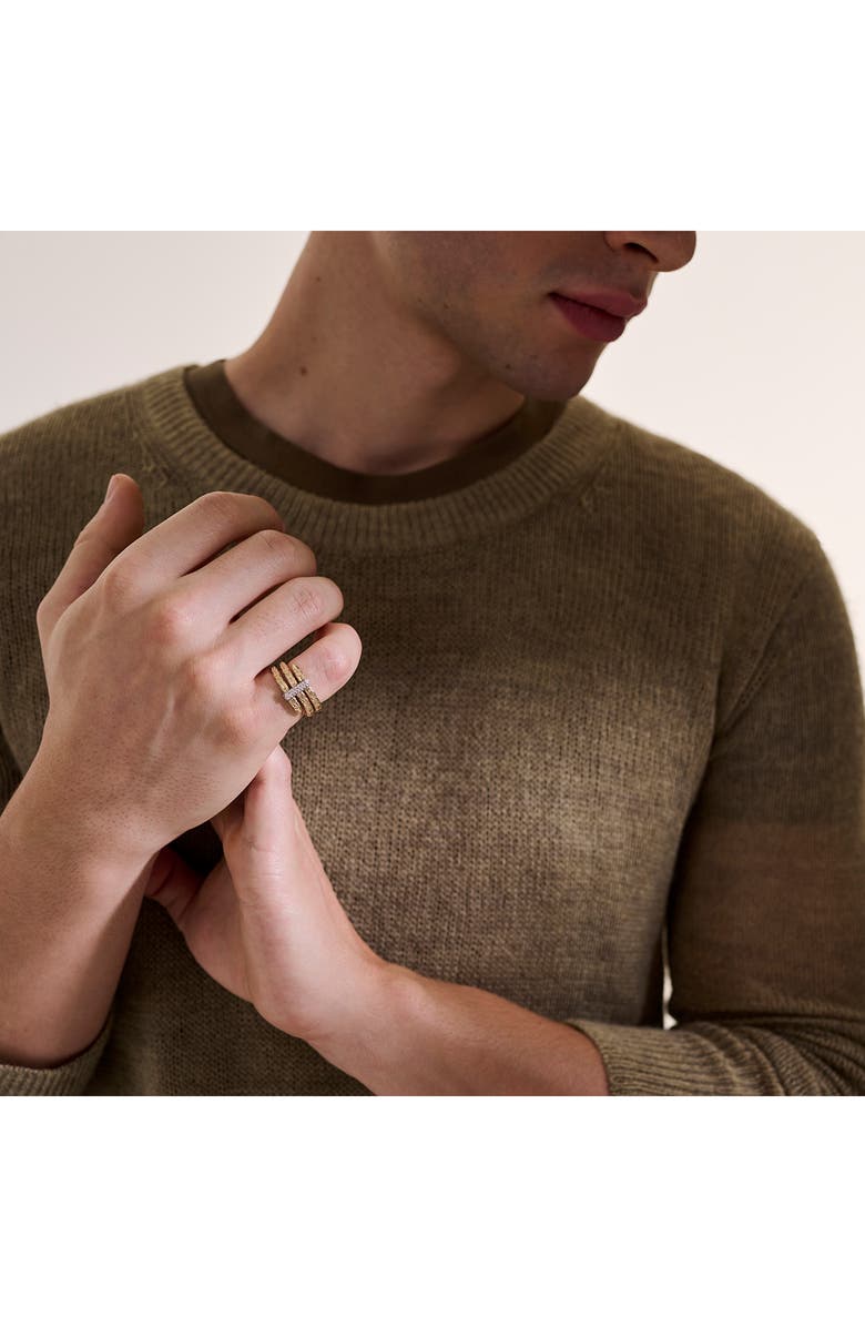 John Hardy Spear 14K Gold Diamond Pave Double Wrap Ring, Alternate, color, Gold