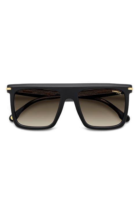 56mm Gradient Rectangular Flat Top Sunglasses