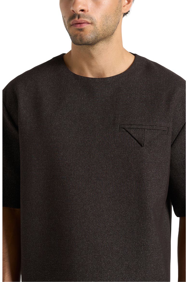 Leon Boxy Cropped Hatched T-Shirt, Alternate, color, Brown
