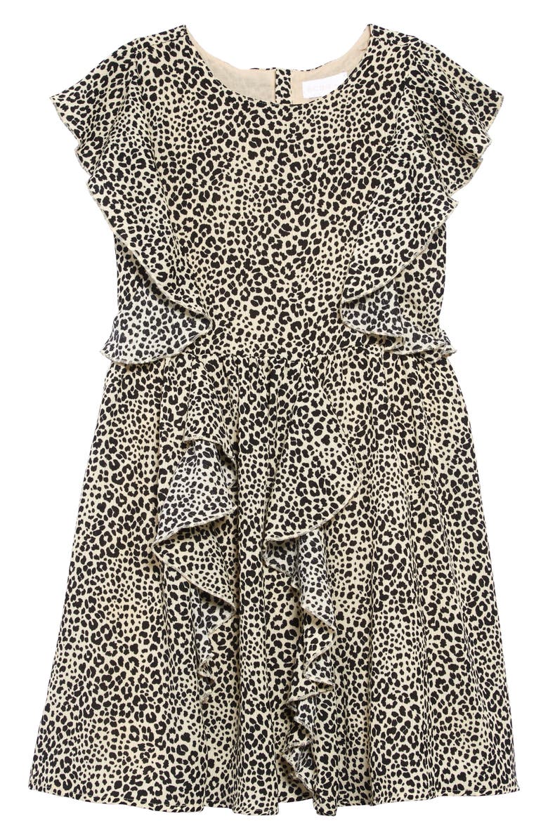 BCBG Girls BCBG Print Crepe Ruffle Dress, Main, color, 