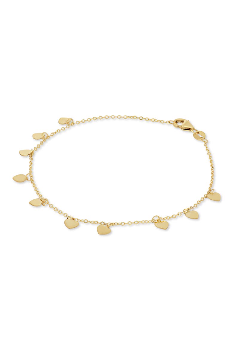 14K Gold Fringe Heart Chain Bracelet, Alternate, color, 14K YELLOW GOLD
