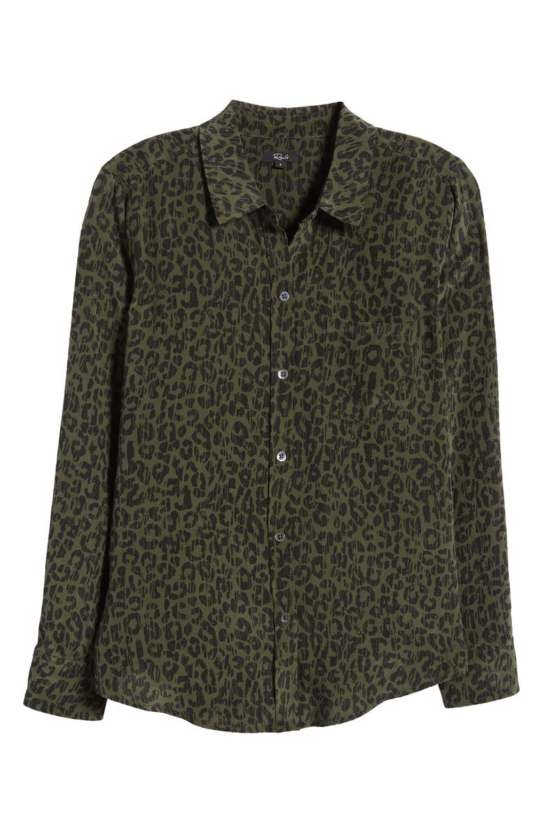 Rails Kate Leopard Print Silk Blouse, Alternate, color, 