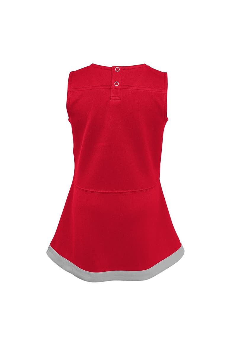 Girls Youth Scarlet Ohio State Buckeyes Cheer Captain Jumper Dress, Alternate, color, Scarlet