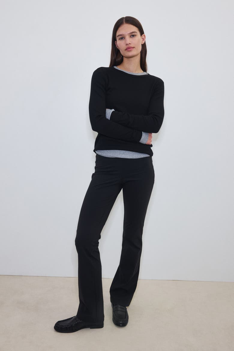 Four-way Stretch Flared Trousers, Main, color, Black