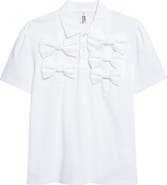 Noir Kei Ninomiya Bow Embellished Ponte Knit Polo