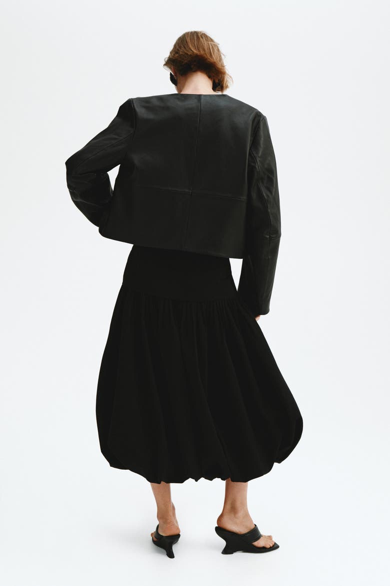 Midi Balloon Skirt, Alternate, color, Black