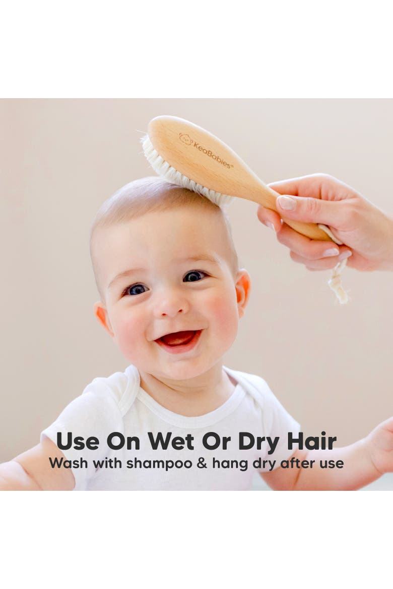 Baby Wooden Hairbrush, Alternate, color, Walnut