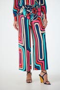 Trina Turk Cubism Printed Cropped Drapey Pant