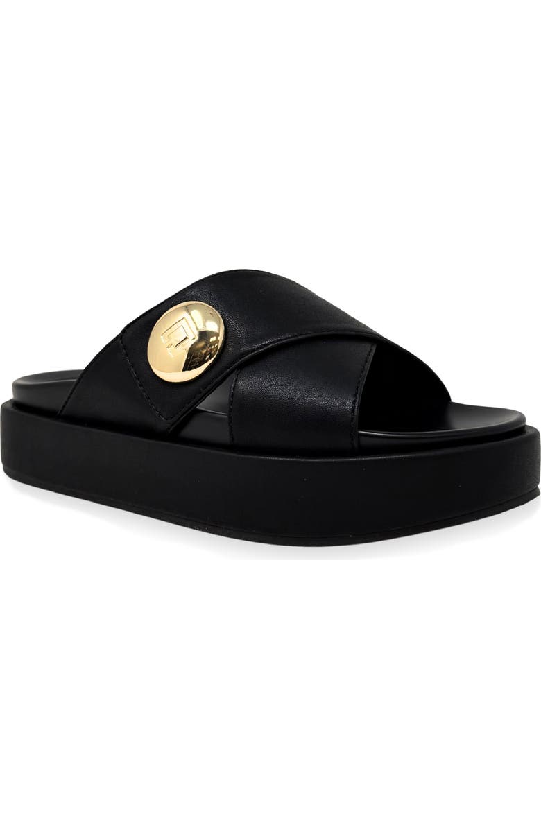 SHUSHOP Katie Platform Slide Sandal, Main, color, Black