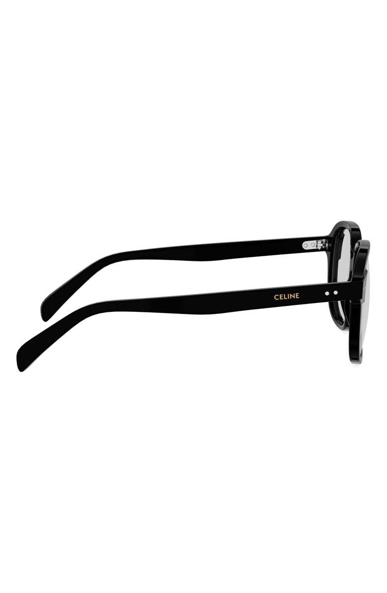 CELINE 54mm Thin Geometric Optical Glasses, Alternate, color, Shiny Black