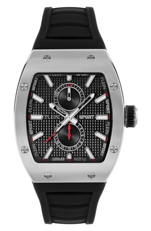 Stormbreaker Three Hand Quartz Silicone Strap Watch, 43mmx 52mm