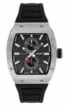 Stormbreaker Three Hand Quartz Silicone Strap Watch, 43mmx 52mm