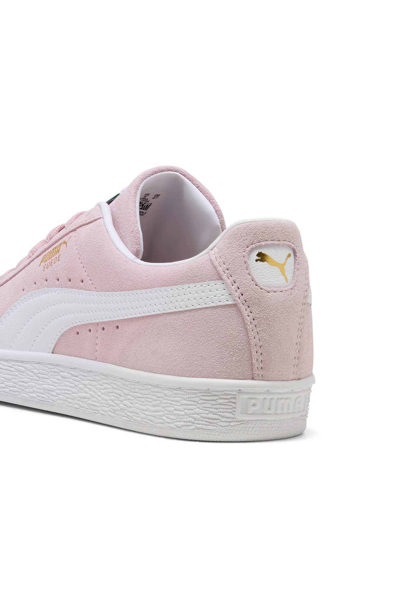 Suede Sneaker, Alternate, color, MISTY PINK/ PUMA WHITE