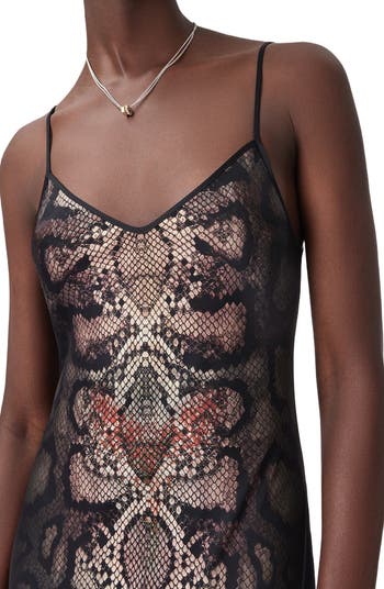 Bryony Snakeskin Print Slipdress