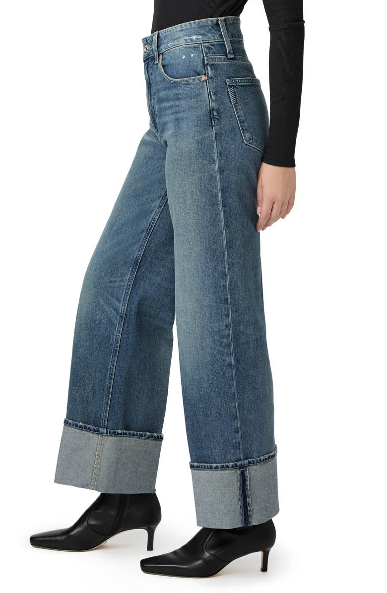 PAIGE Sasha Cuffed High Waist Ankle Wide Leg Jeans, Alternate, color,