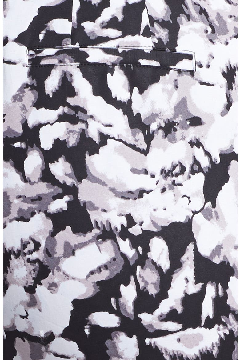 Stretch Cotton Ankle Pants, Alternate, color, BLACK/ WHITE FLORAL COMBO