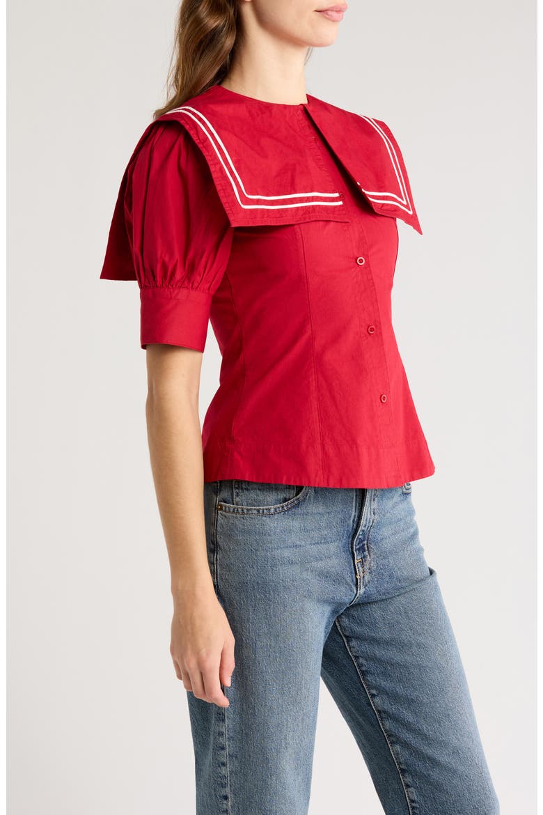 Keisha Organic Cotton Top, Alternate, color, RED