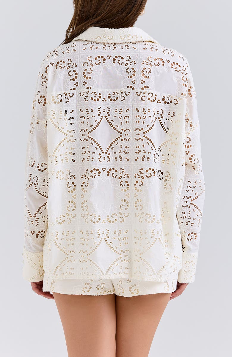 HOUSE OF CB Samah Broderie Anglaise Shirt, Alternate, color, White