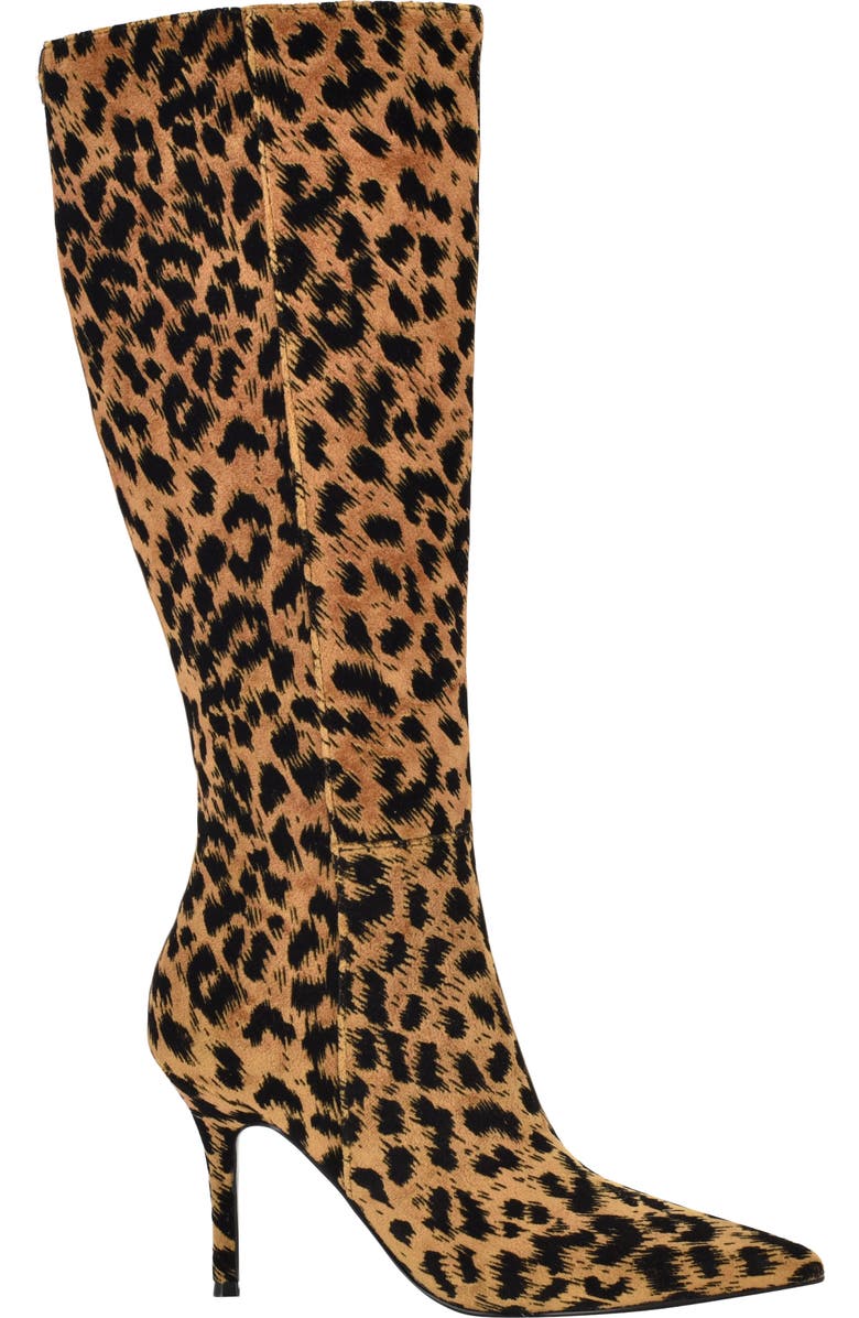 GUESS Gressa Knee High Pointed Toe Boot, Alternate, color, Medium Brown