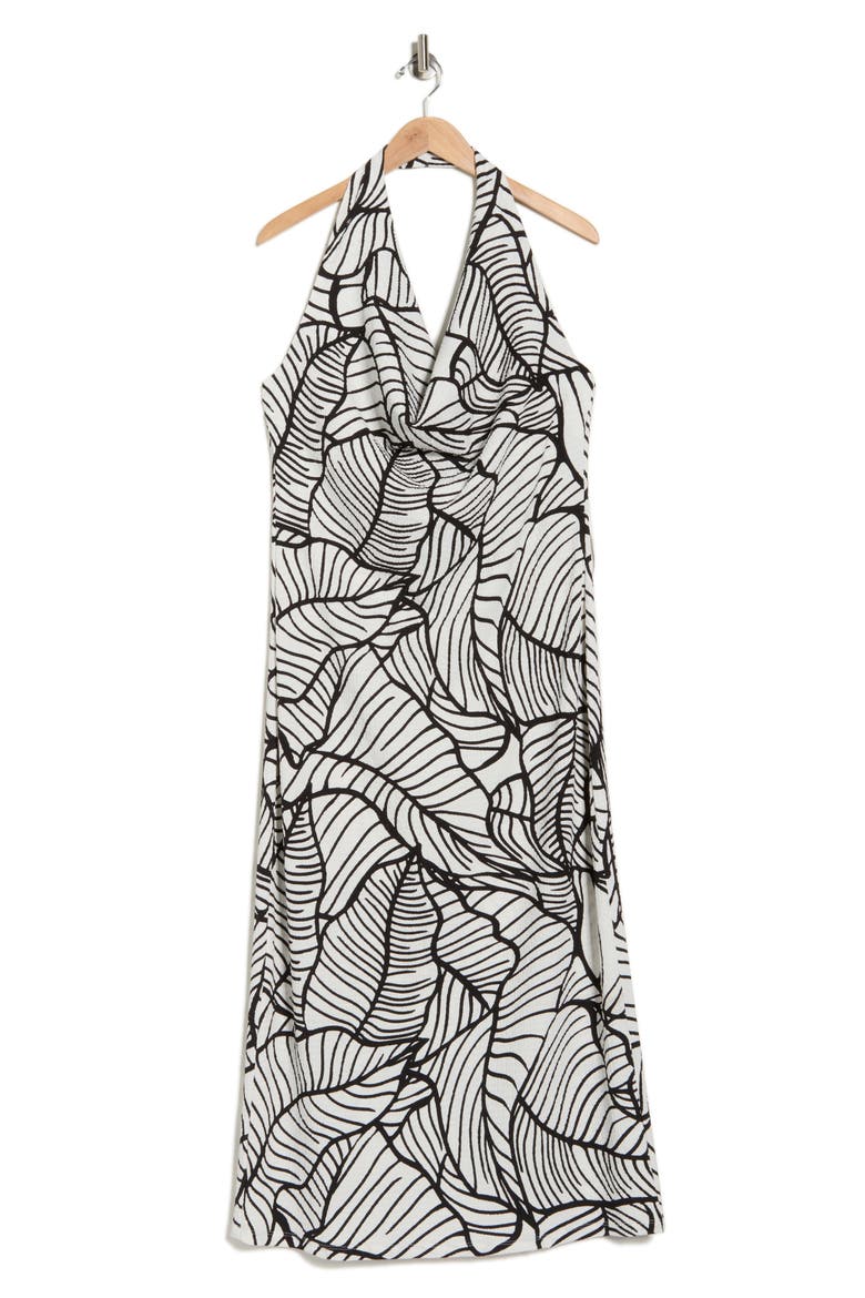 Halter Maxi Dress, Alternate, color, WHITE/ BLACK