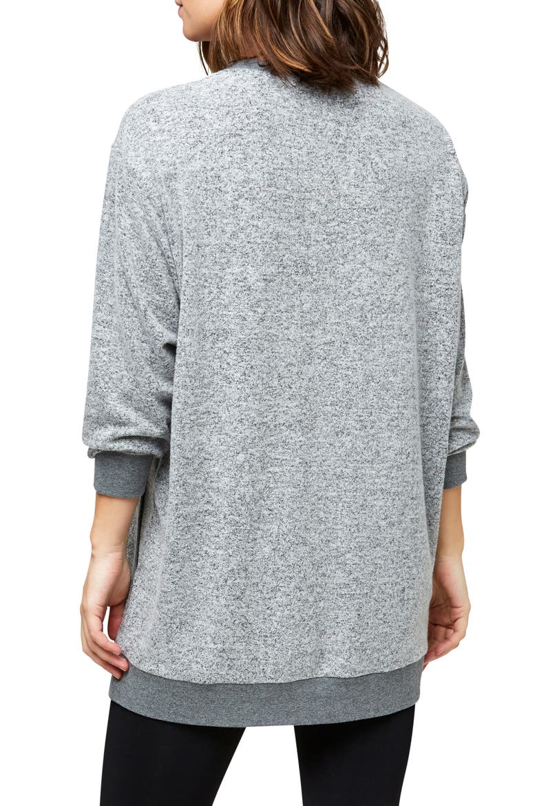 Jo Maternity & Nursing Hooded Sweatshirt, Alternate, color, GRAY HACCI