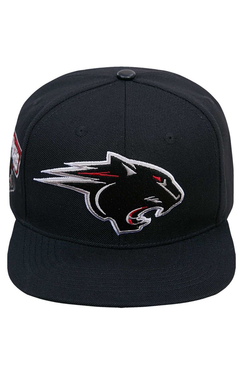 PRO STANDARD Men's Pro Standard Black Clark Atlanta Panthers Arch Over Logo Evergreen Snapback Hat, Alternate, color, 