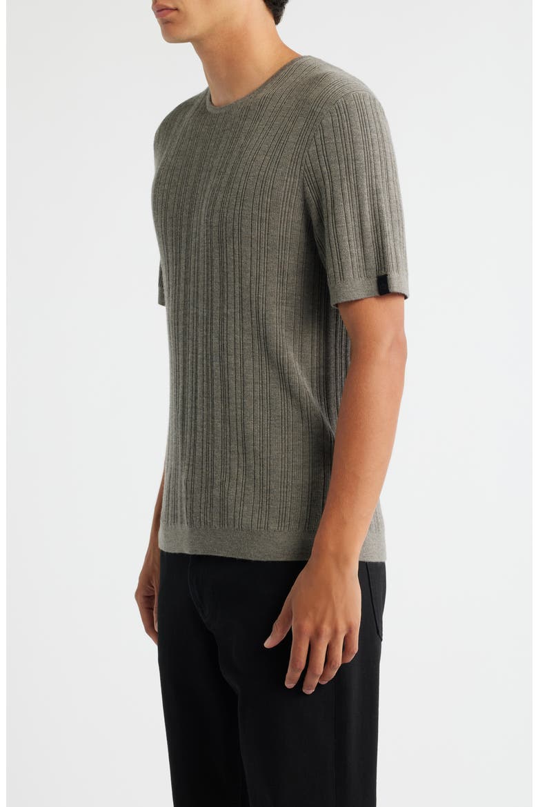 Crawford Wool & Cashmere Sweater T-Shirt, Alternate, color, BROWN