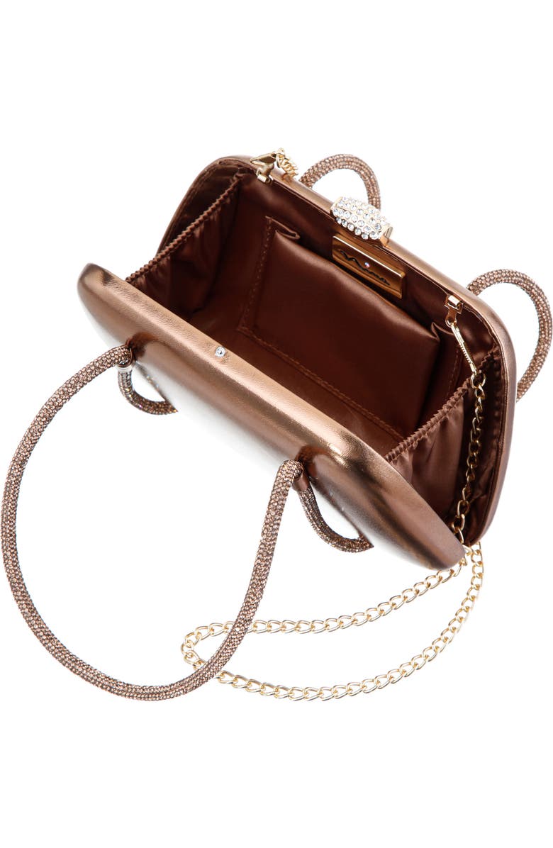 Nina Camara Frame Clutch, Alternate, color, Bronze