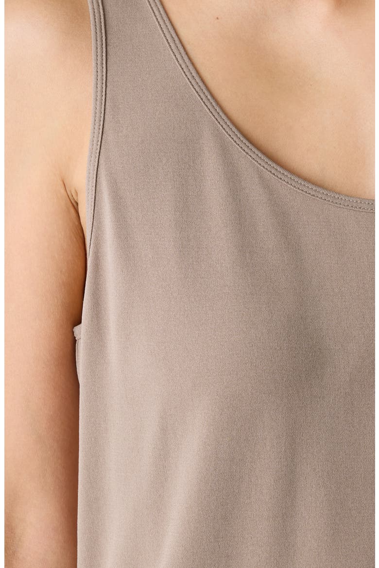 Slim Fit Scoop Neck Silk Tank, Alternate, color, COCOA