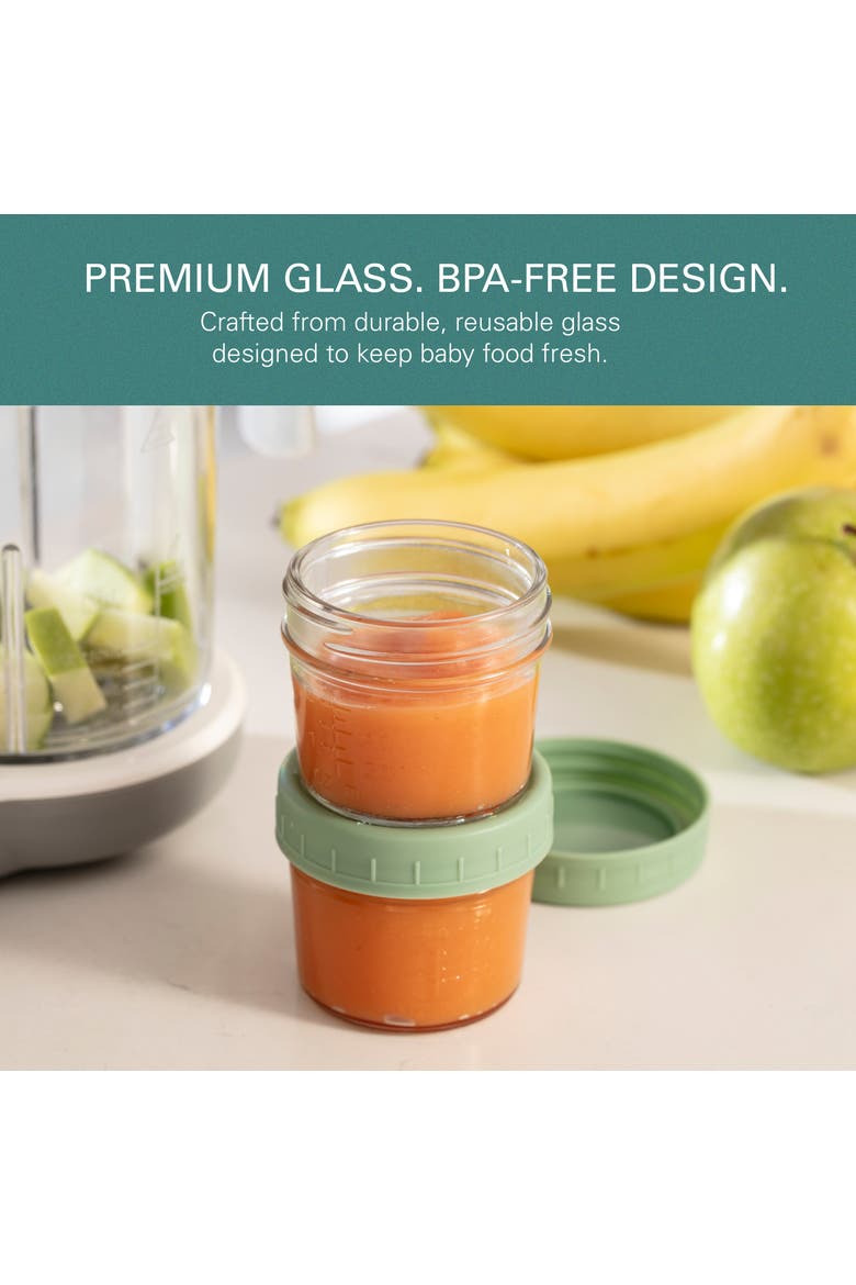 Glass Baby Food Storage Containers Leakproof 12 Piece Set, Alternate, color, Clear