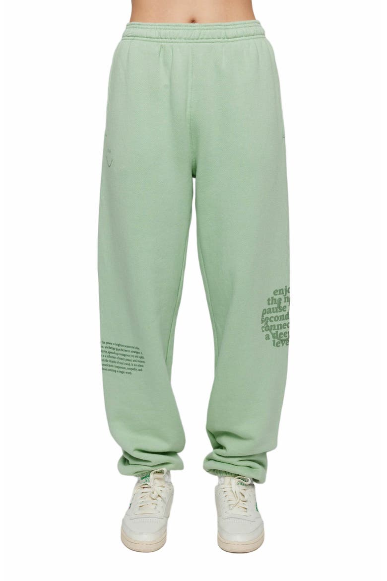 Smiley Connections Sweatpants, Alternate, color, GREEN