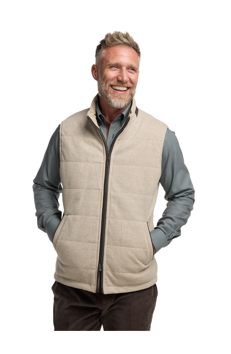 Paul Fredrick Microsuede Check Reversible Vest, Alternate, color, Cream