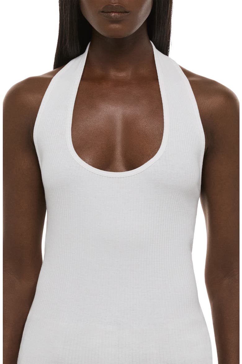 Stretch Cotton Halter Tank, Alternate, color, OPTIC WHITE