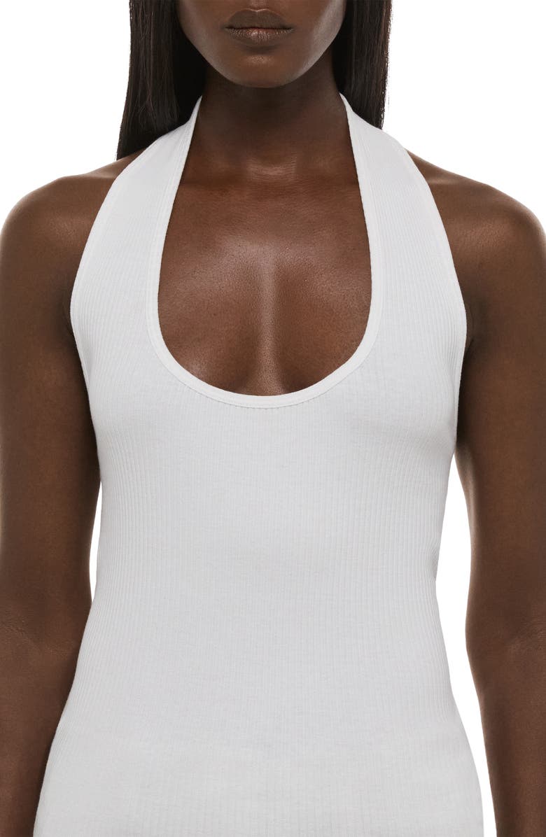 Helmut Lang Stretch Cotton Halter Tank, Alternate, color, 