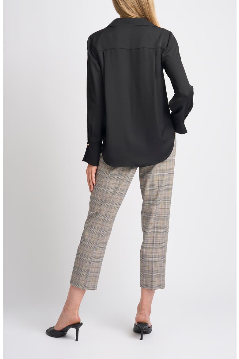 Split Cuff Button-Up Top, Alternate, color, RICH BLACK