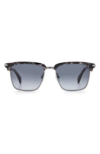 Rag & Bone 54mm Rectangular Sunglasses In Black Grey Havana