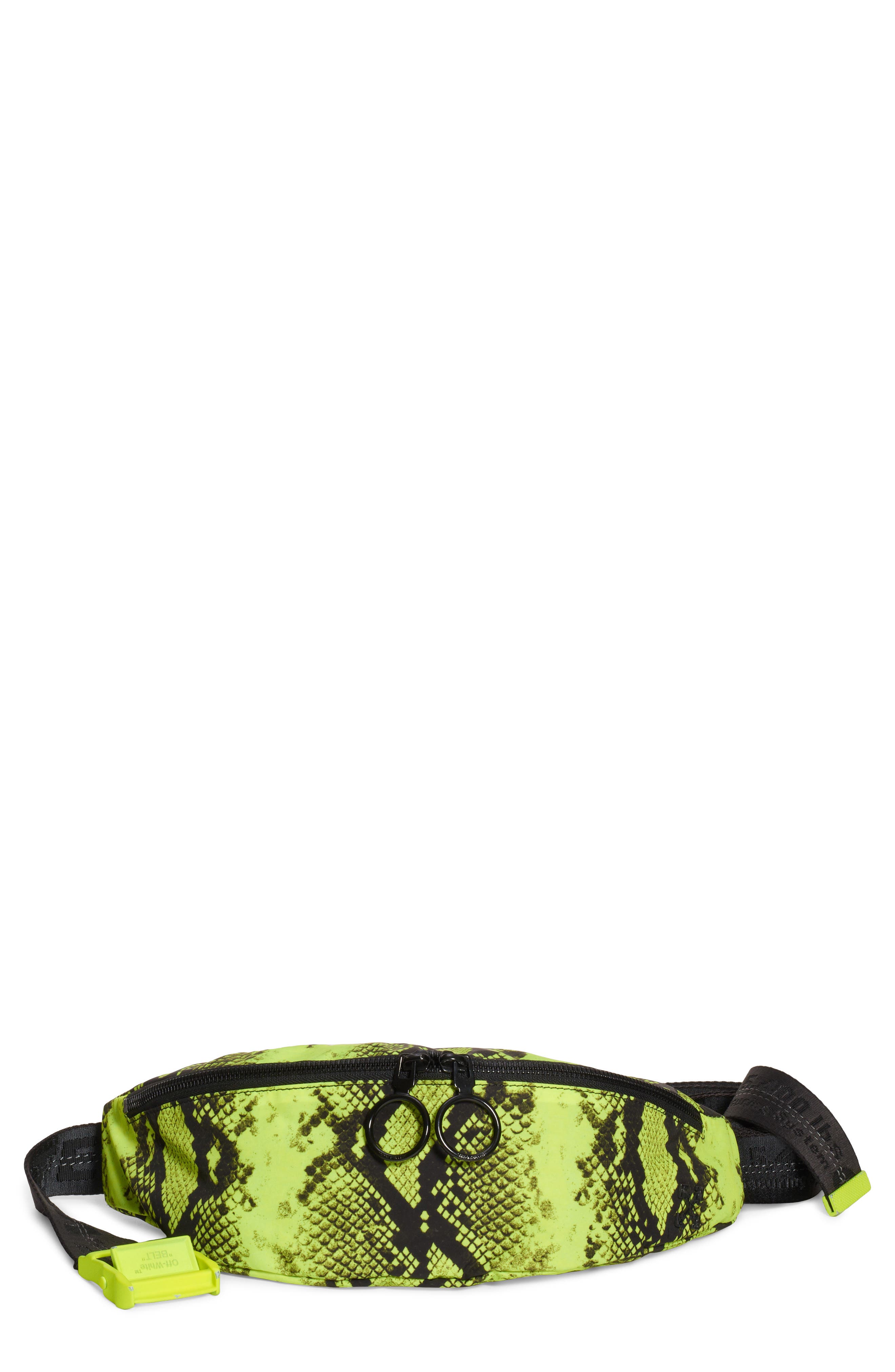 Off-White Python Print Belt Bag, Main, color, 
