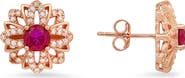 Queen Jewels Sterling Silver Sapphire CZ Stud Earrings