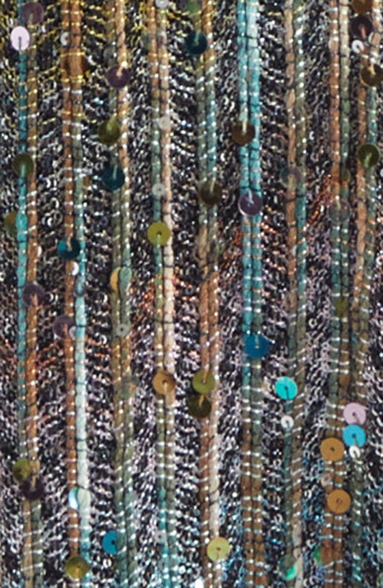 Missoni Metallic Cutout Dress, Alternate, color, Multi Brown Blue White