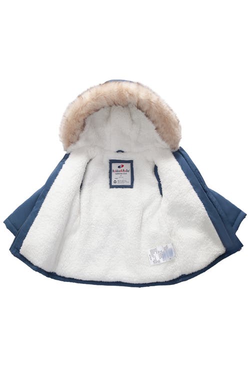 Rokka&rolla Borg Lining Puffer Coat In Blue