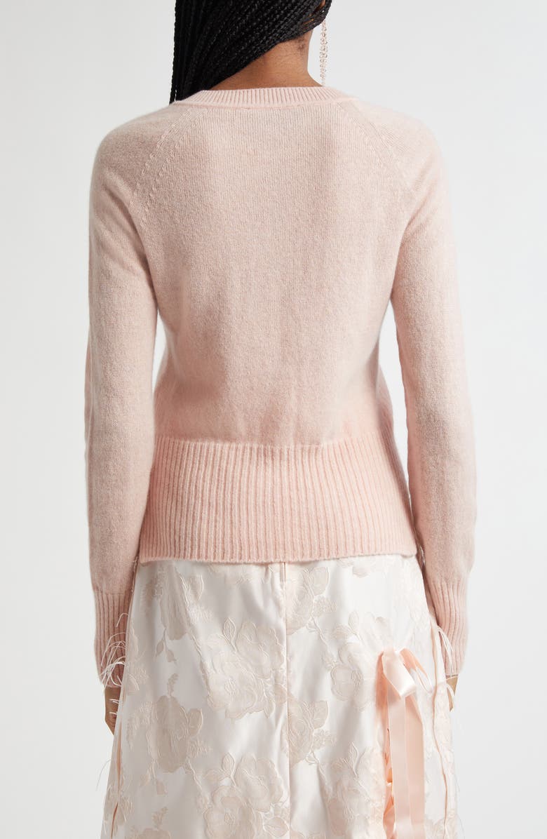 Simone Rocha Embellished Cashmere Cardigan, Alternate, color, Rose/ Pearl