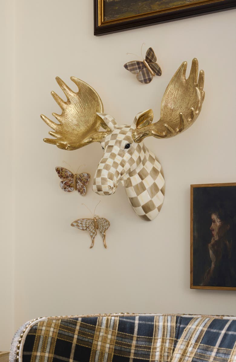 MACKENZIE CHILDS Set of 3 Assorted Mocha Butterfly Wall Decor, Alternate, color, Mocha