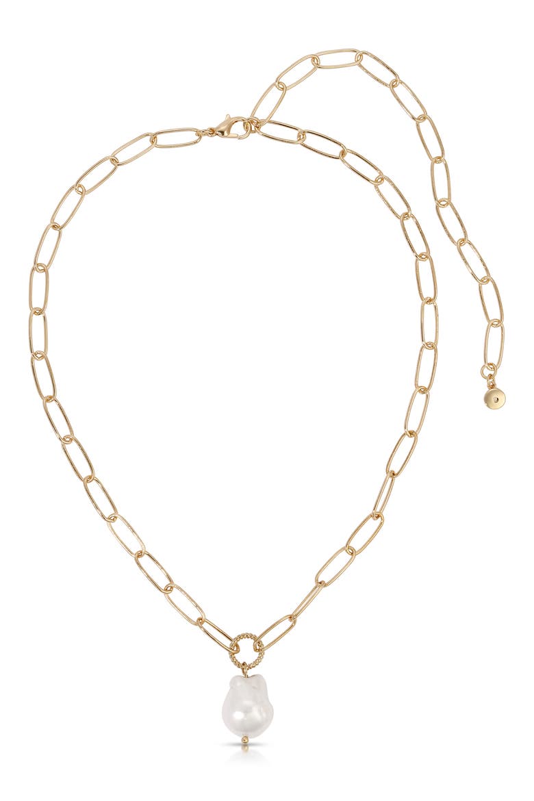 Freshwater Pearl Pendant Necklace, Alternate, color, GOLD