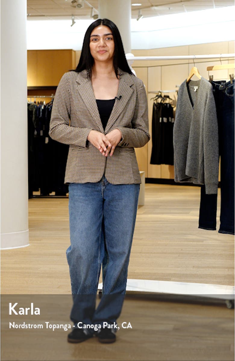 Check Fitted Knit Blazer, sales video thumbnail