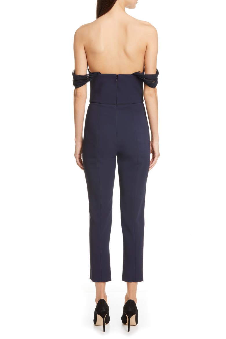 Strapless Skinny Crop Jumpsuit, Alternate, color, NAVY