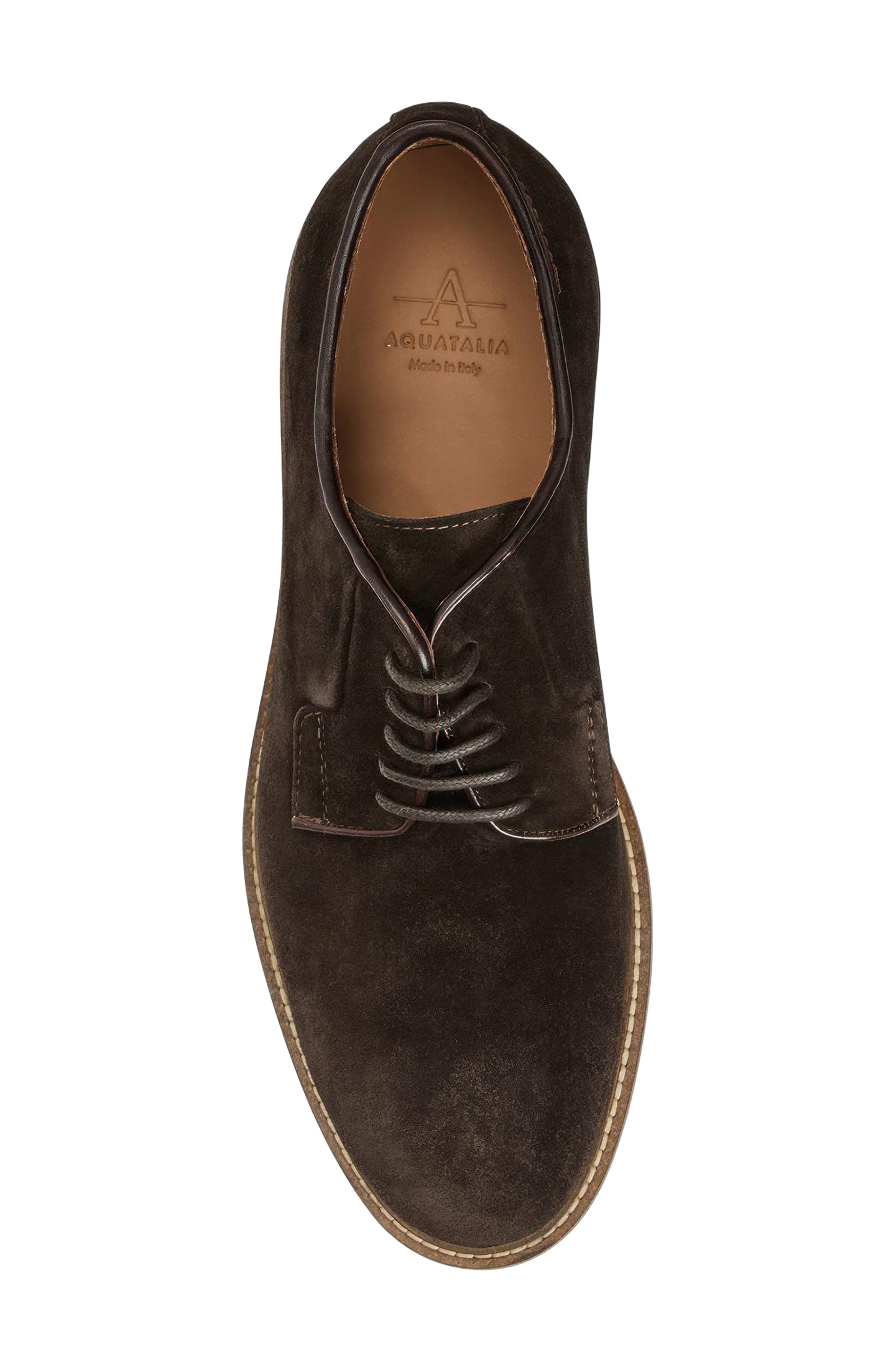 Placido Plain Toe Derby, Alternate, color, DARK BROWN SUEDE