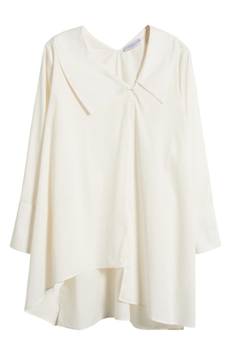 HARSHMAN Dorette Asymmetric Collar Cotton Tunic, Alternate, color, 