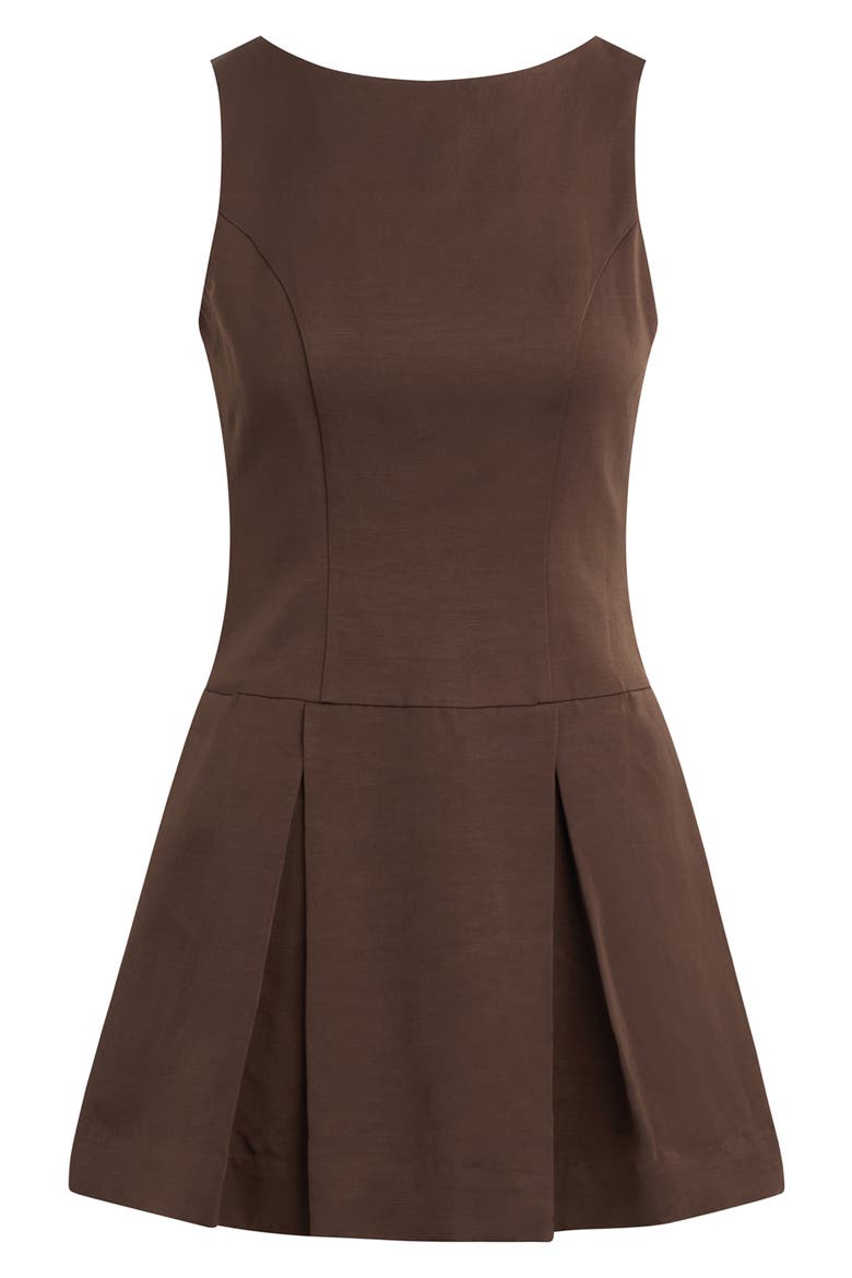 x 'Nobody Wants This' Anything Can Happen Pleated Minidress, Alternate, color, ESPRESSO