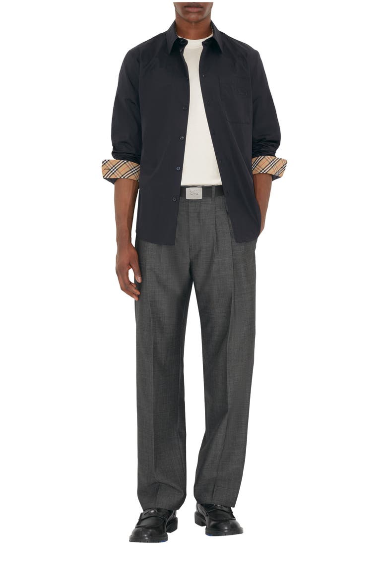 Cotton Poplin Shirt, Main, color, Navy